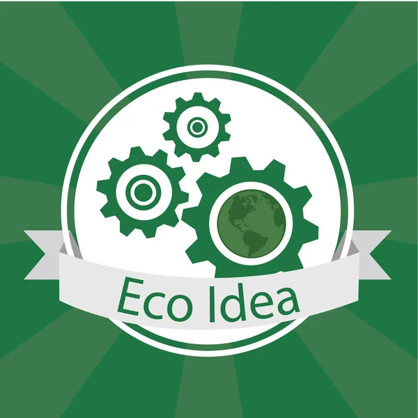 Eco Idea Diseño sobre fondo de color verde — Vector de stock