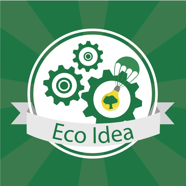 Eco Idea Diseño sobre fondo de color verde — Vector de stock