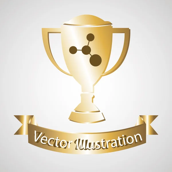 Trophée illustrateur sur fond couleur — Image vectorielle