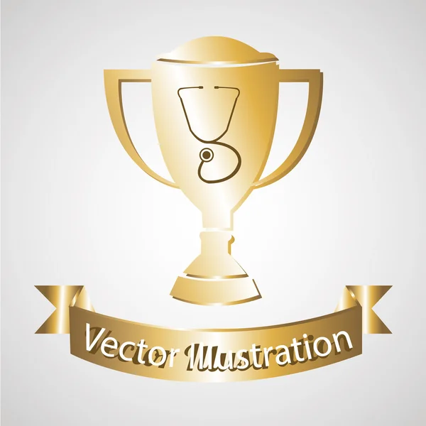 Ilustrador de trofeo sobre fondo de color — Vector de stock