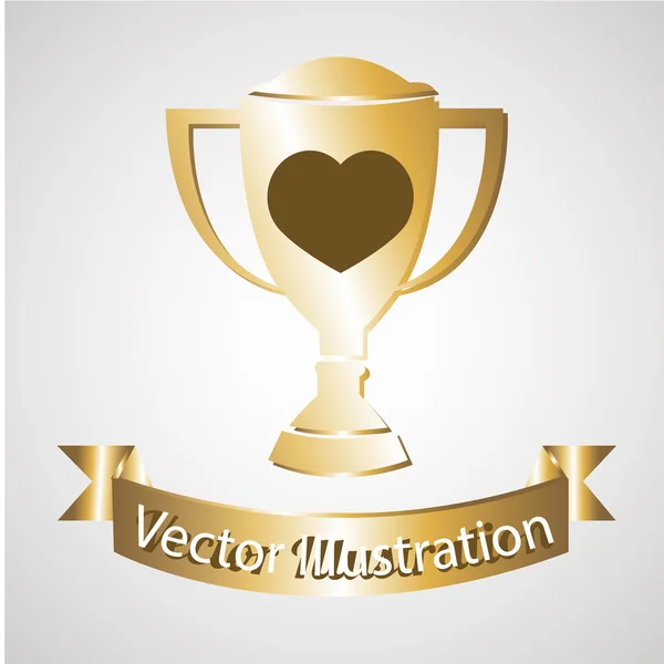 Ilustrador de trofeo sobre fondo de color — Vector de stock