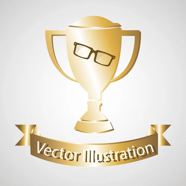 Trofee illustrator over kleur achtergrond — Stockvector