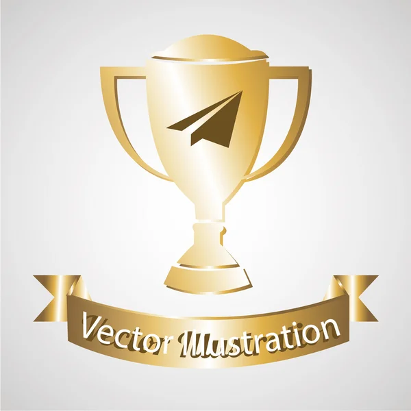 Ilustrador de trofeo sobre fondo de color — Vector de stock