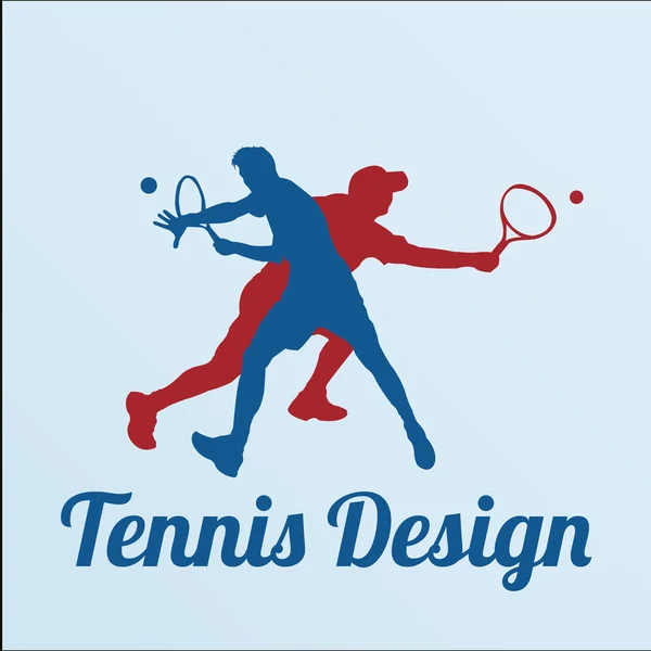 컬러 배경 위에 테니스 디자인 — 스톡 벡터