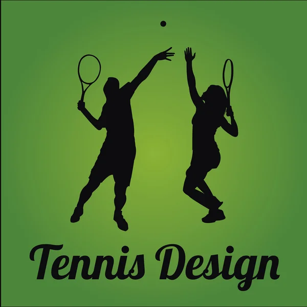 Tennis-Design über farbigem Hintergrund — Stockvektor