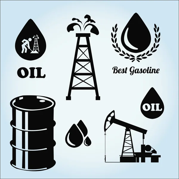色背景の上油か可燃性の図 — ストックベクタ