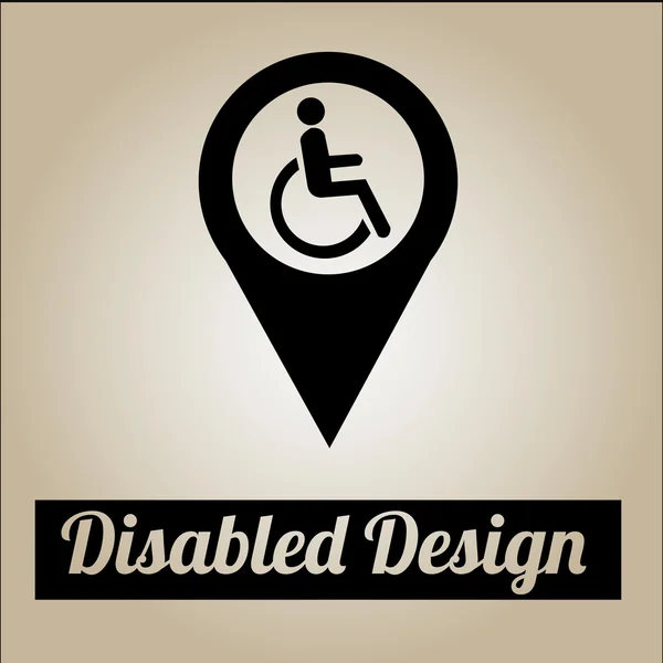 Disabled illustration or poster over color background — Stock Vector