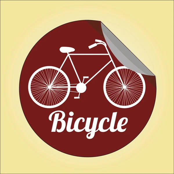 Ilustración de bicicleta sobre fondo de color — Vector de stock