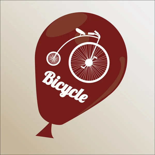 Ilustrasi sepeda pada latar belakang warna - Stok Vektor