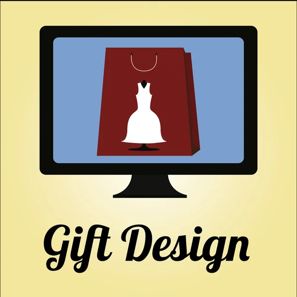 Gift design or illustration  over color background — Stock Vector