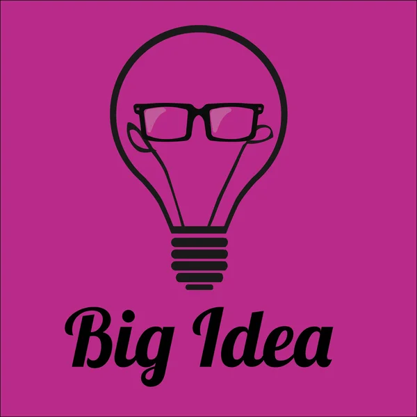 色の背景上の大きなアイデア電球 — ストックベクタ