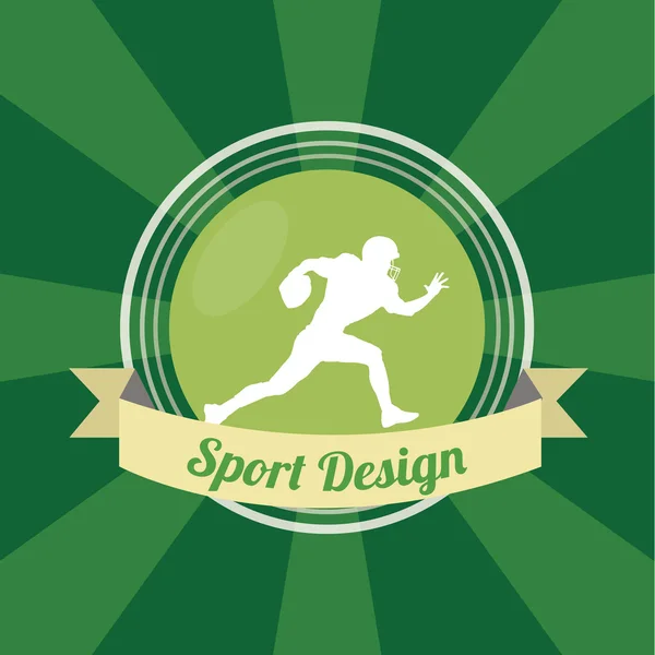 Amerikan futbolu spor illüstrasyon yeşil renk arka plan üzerinde — Stok Vektör