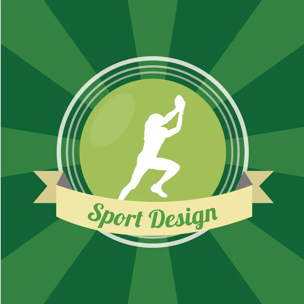 Amerikaanse voetbal sport illustratie over groene kleur achtergrond — Stockvector