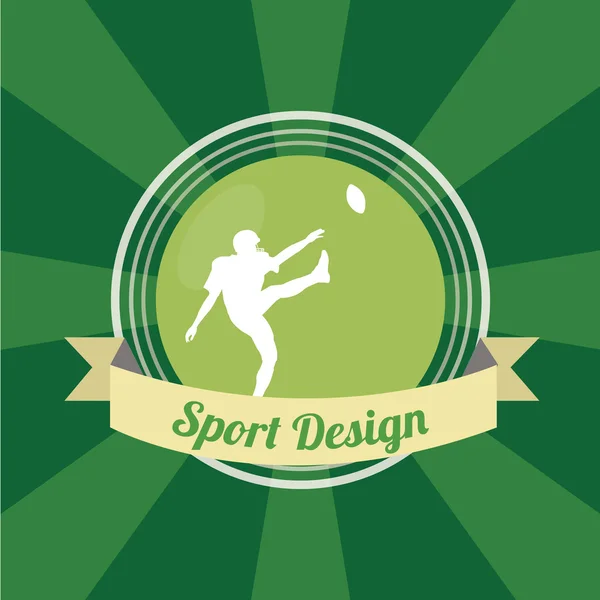 Futebol americano esporte ilustração sobre cor verde fundo — Vetor de Stock