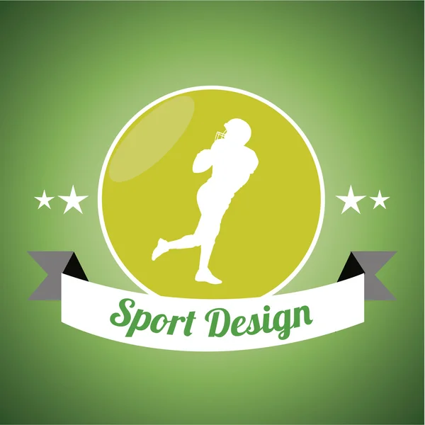 Amerikan futbolu spor illüstrasyon yeşil renk arka plan üzerinde — Stok Vektör
