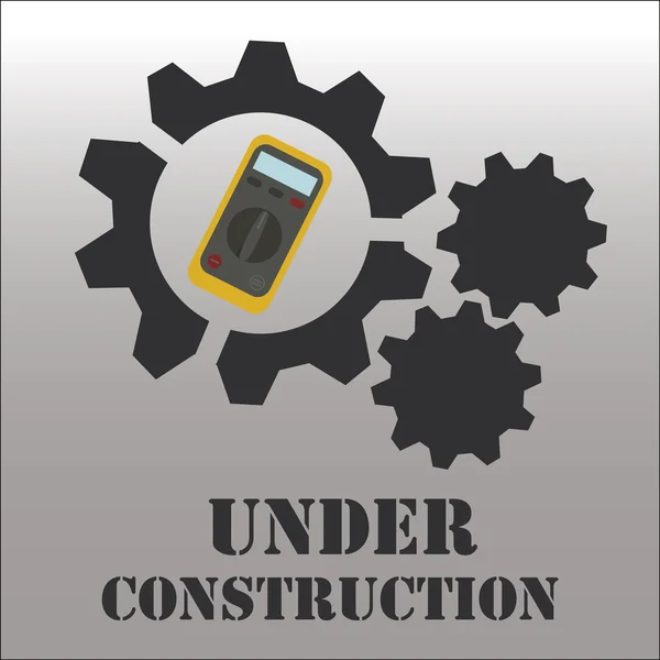Under construction over gray color background — Stock Vector