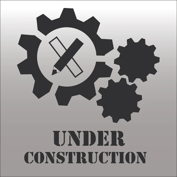 Under construction over gray color background — Stock Vector