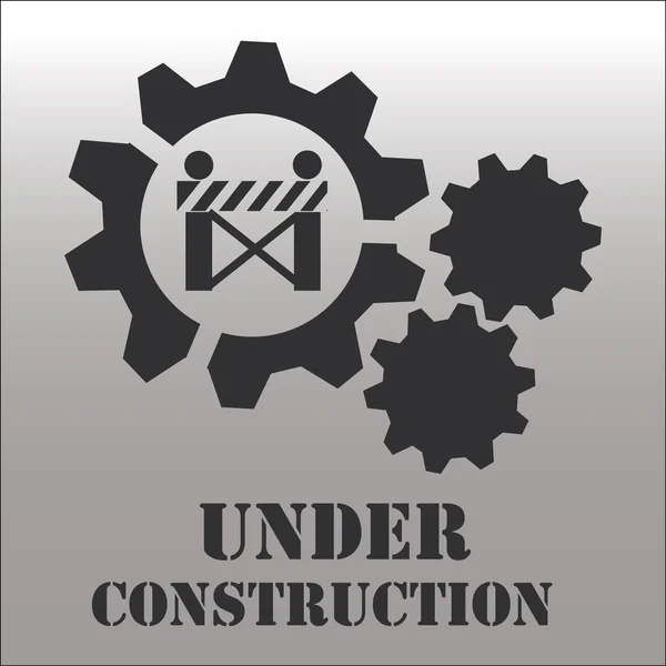 Under construction over gray color background — Stock Vector