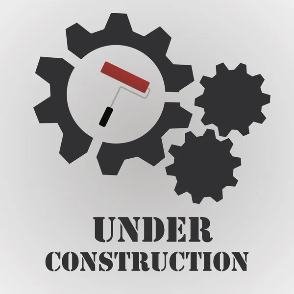 Under construction over gray color background — Stock Vector