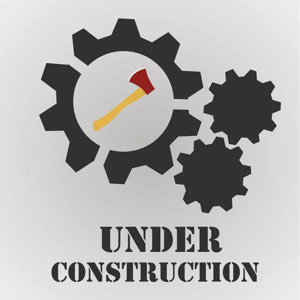 Under construction over gray color background — Stock Vector