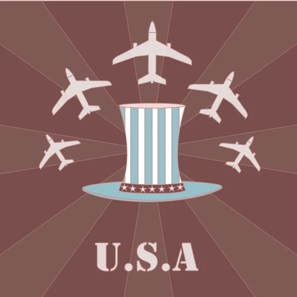 Fuerza aérea una ilustración de los E.E.U.U. sobre fondo de color — Vector de stock