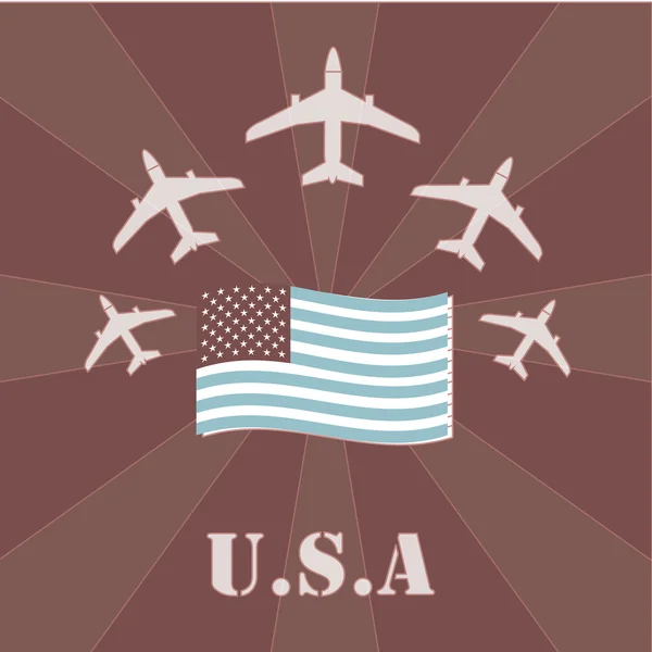 Air Force One u.s.a Abbildung über farbigem Hintergrund — Stockvektor
