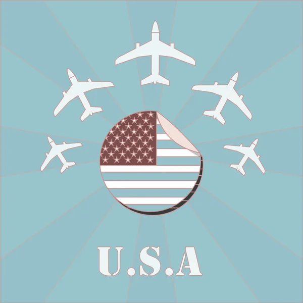 Légierő egy USA-ban illusztráció felett színes háttér — Stock Vector