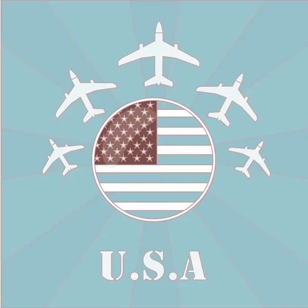 Fuerza aérea una ilustración de los E.E.U.U. sobre fondo de color — Vector de stock