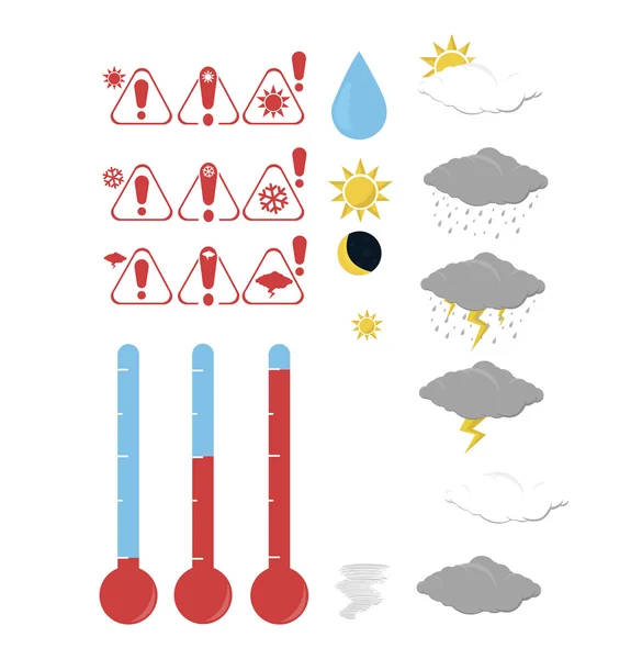 Ensemble météo vecteur sur fond blanc — Image vectorielle