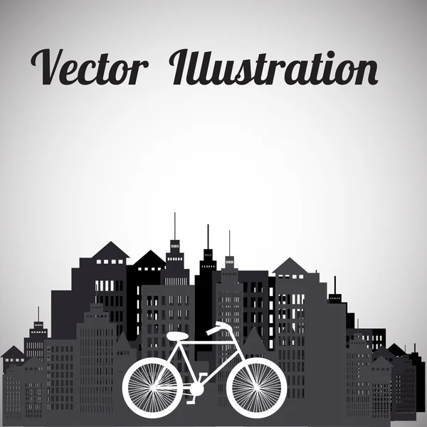 Şehrin gri renkli arka plan üzerinde bisiklet yolları — Stok Vektör