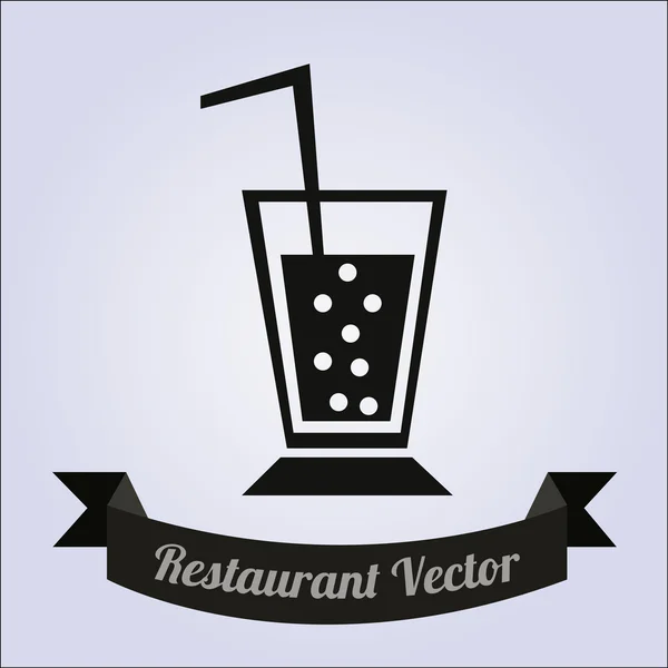 Restaurant Illustration über farbigem Hintergrund — Stockvektor