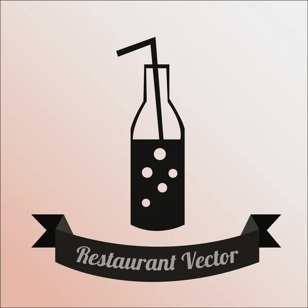 Restaurant illustratie over kleur achtergrond — Stockvector