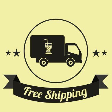 ücretsiz nakliye resimde sarı renk arka plan üzerinde