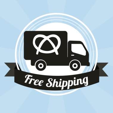 mavi arkaplan üzerinde serbest gönderim illüstrasyonu