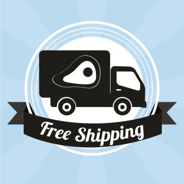 mavi arkaplan üzerinde serbest gönderim illüstrasyonu