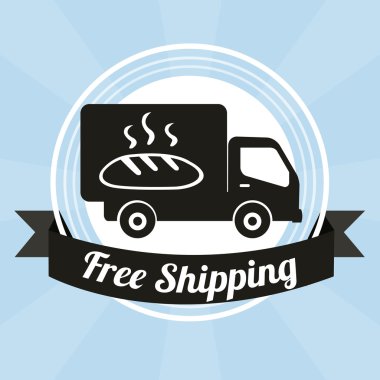 mavi arkaplan üzerinde serbest gönderim illüstrasyonu