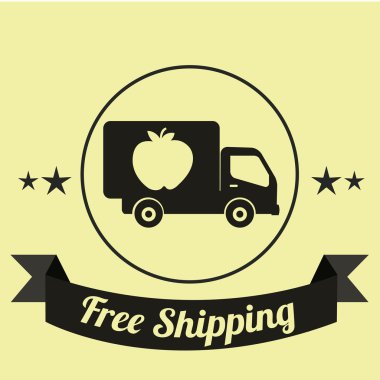 ücretsiz nakliye resimde sarı renk arka plan üzerinde