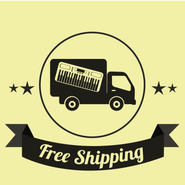 ücretsiz nakliye resimde sarı renk arka plan üzerinde