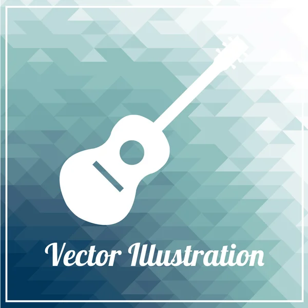 Illustration de guitare sur fond bleu — Image vectorielle