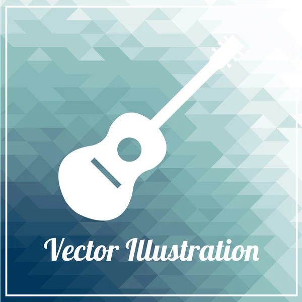 Gitaar illustratie over blauwe kleur achtergrond — Stockvector