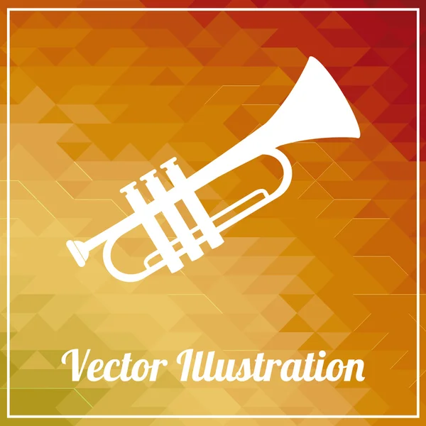 Trumpeta ilustrace nad modrou barvu pozadí — Stockový vektor
