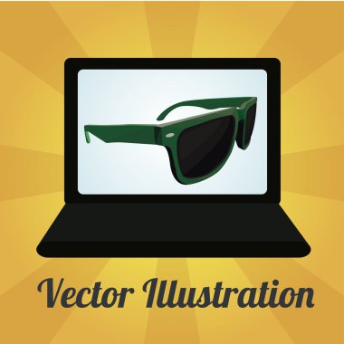 Güneş gözlük illüstrasyon renk arka plan üzerinde