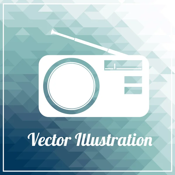 Illustration radio sur fond bleu — Image vectorielle