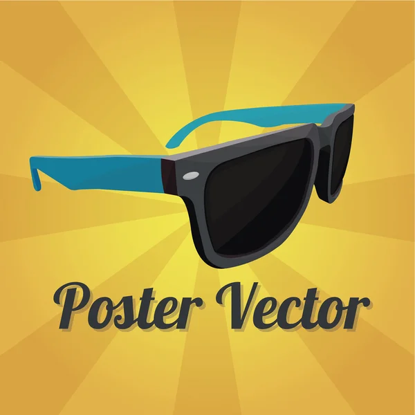 Sun glasses illustration over color background — Stock Vector