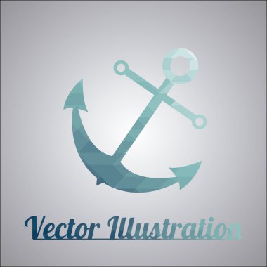 çapa gri renkli arka plan üzerinde mavi