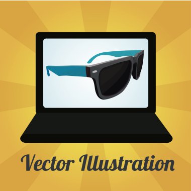 Güneş gözlük illüstrasyon renk arka plan üzerinde