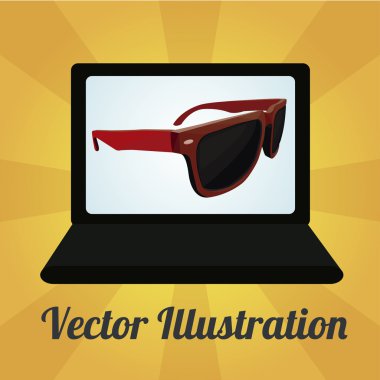 Güneş gözlük illüstrasyon renk arka plan üzerinde