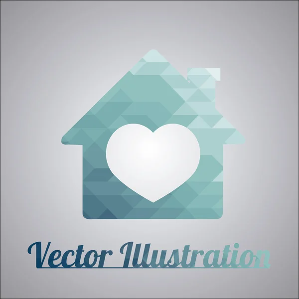 Дом с сердцем на сером фоне — стоковый вектор