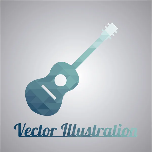 Guitarra azul sobre fundo gradiente — Vetor de Stock