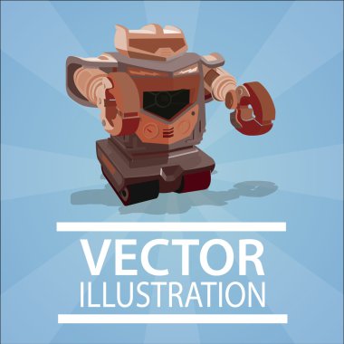 mavi bir arka plan üzerinde poster robot